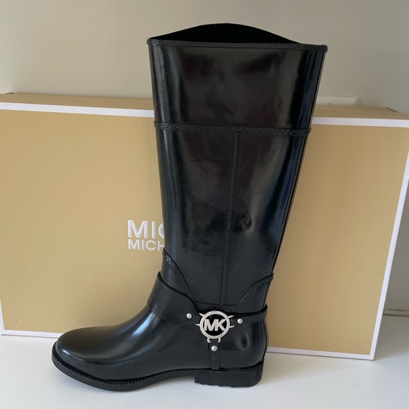 Michael Kors Fulton Harness Tall Rainboot Size 8 - Picture 6 of 13